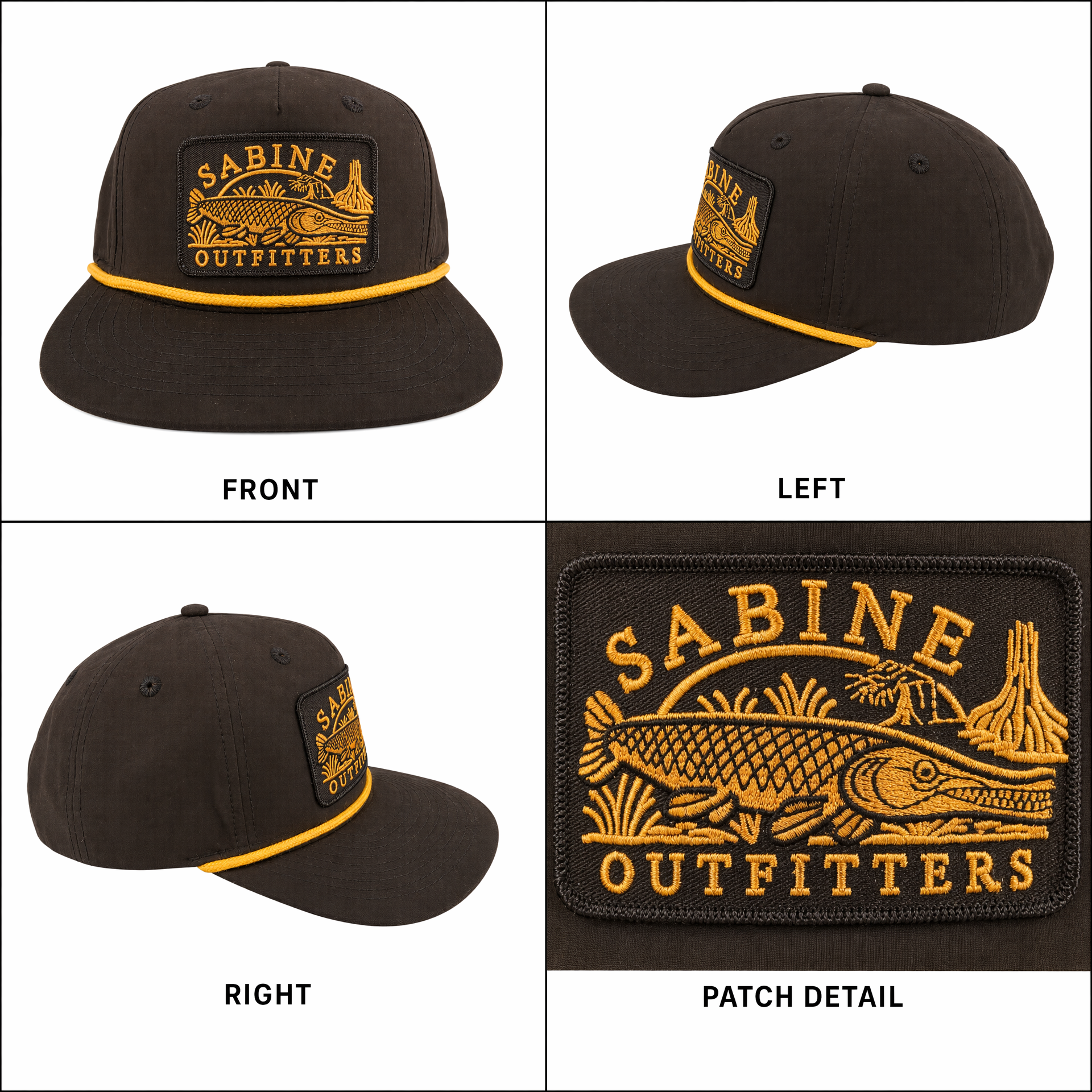 Sabine Gar Rope Cap — Black/Gold