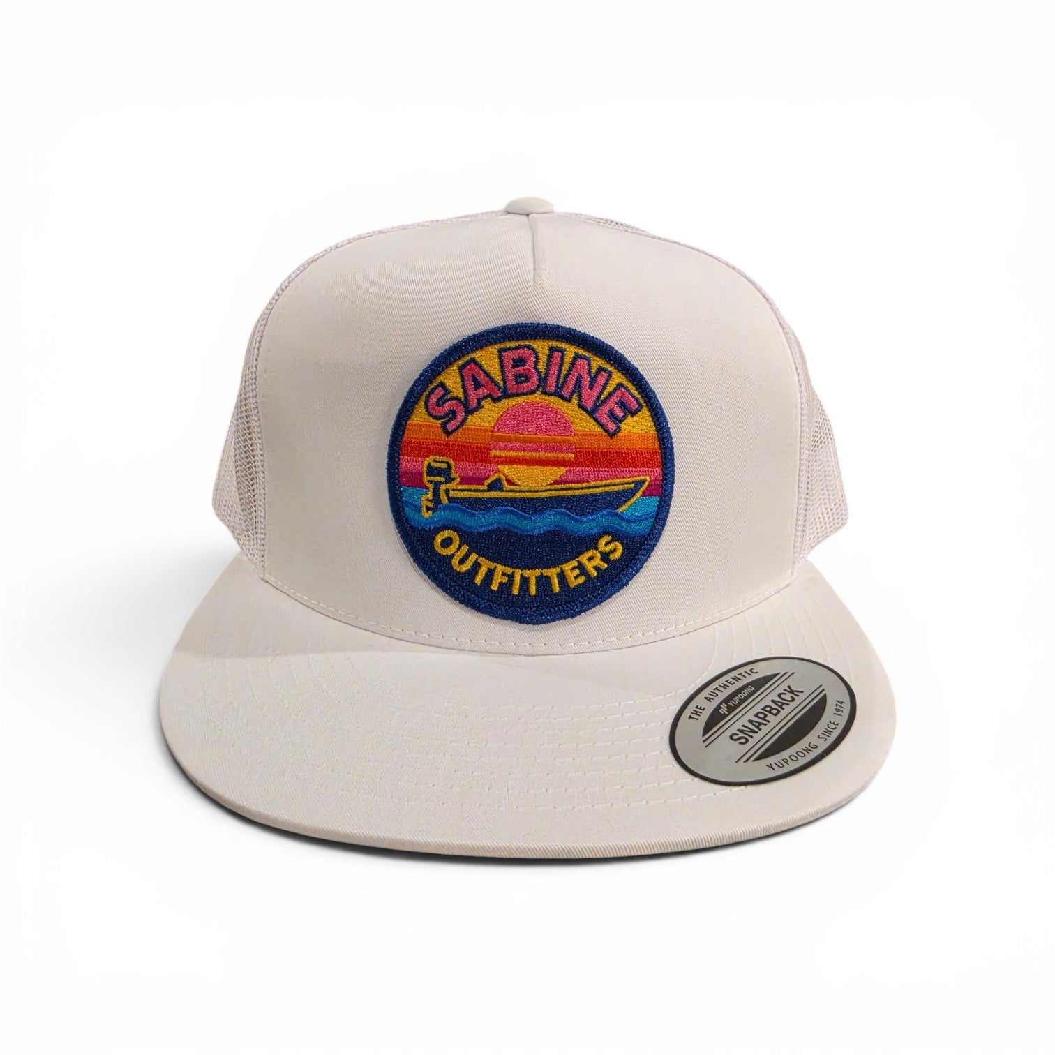 Sabine Outfitters Retro Sunset Trucker Hat | White Snapback