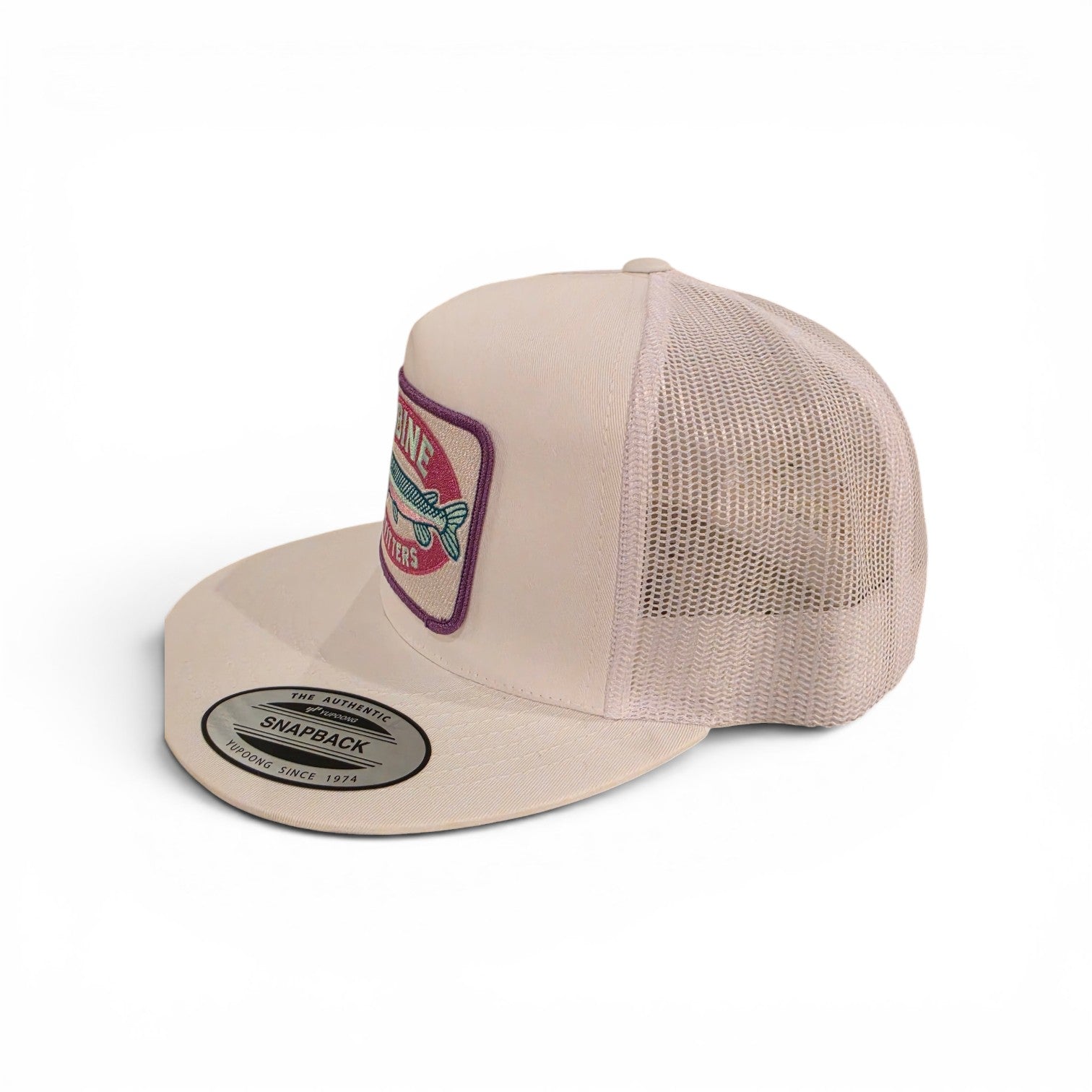 Sabine Outfitters River Rose Gar Patch Trucker Hat | White Snapback
