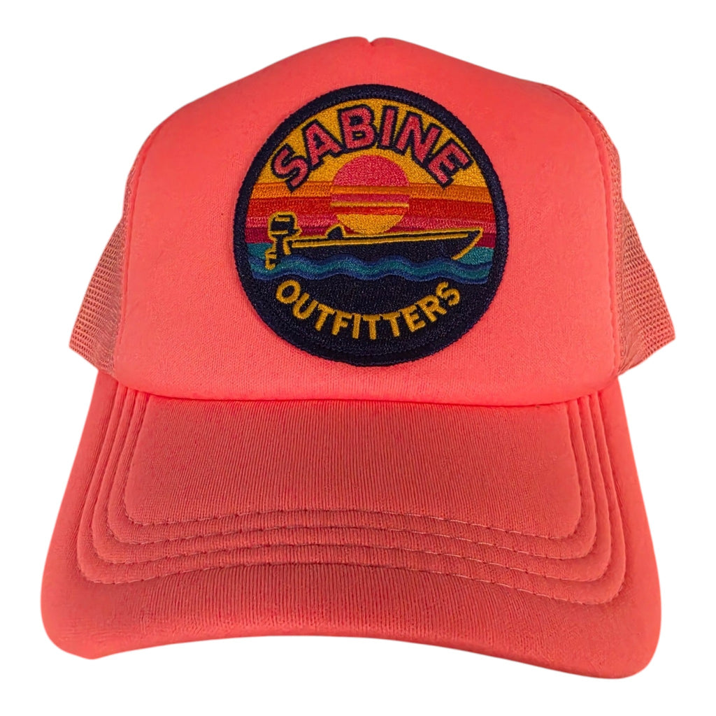 Sabine Outfitters Retro Boat Patch Foam Trucker Hat – Pink