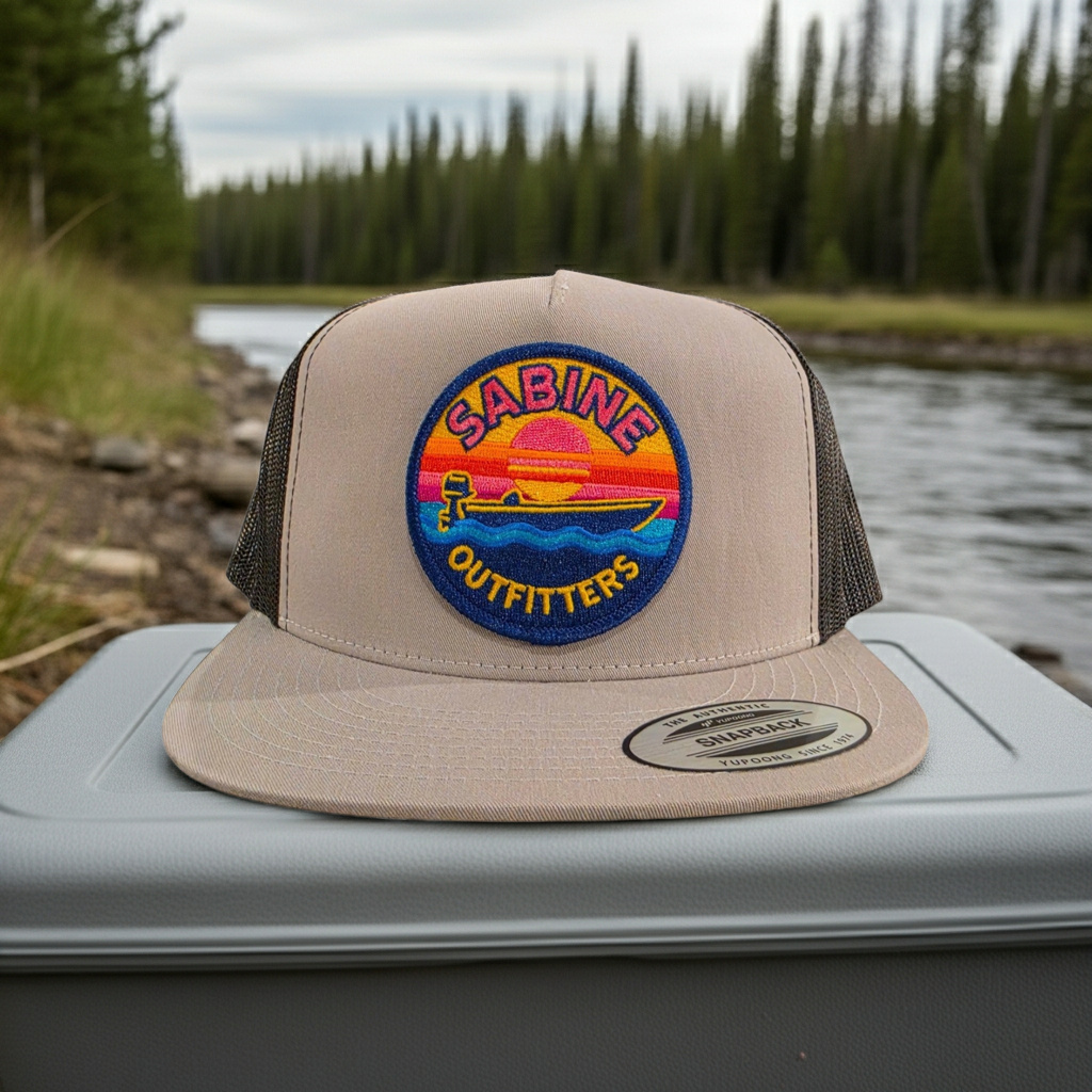 Retro Boat Trucker Hat - Silver & Black