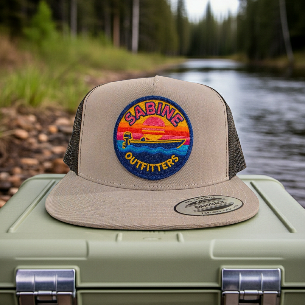 Retro Boat Trucker Hat - Silver & Black