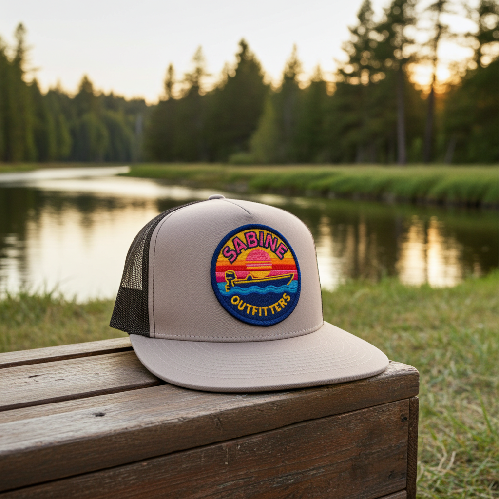 Retro Boat Trucker Hat - Silver & Black