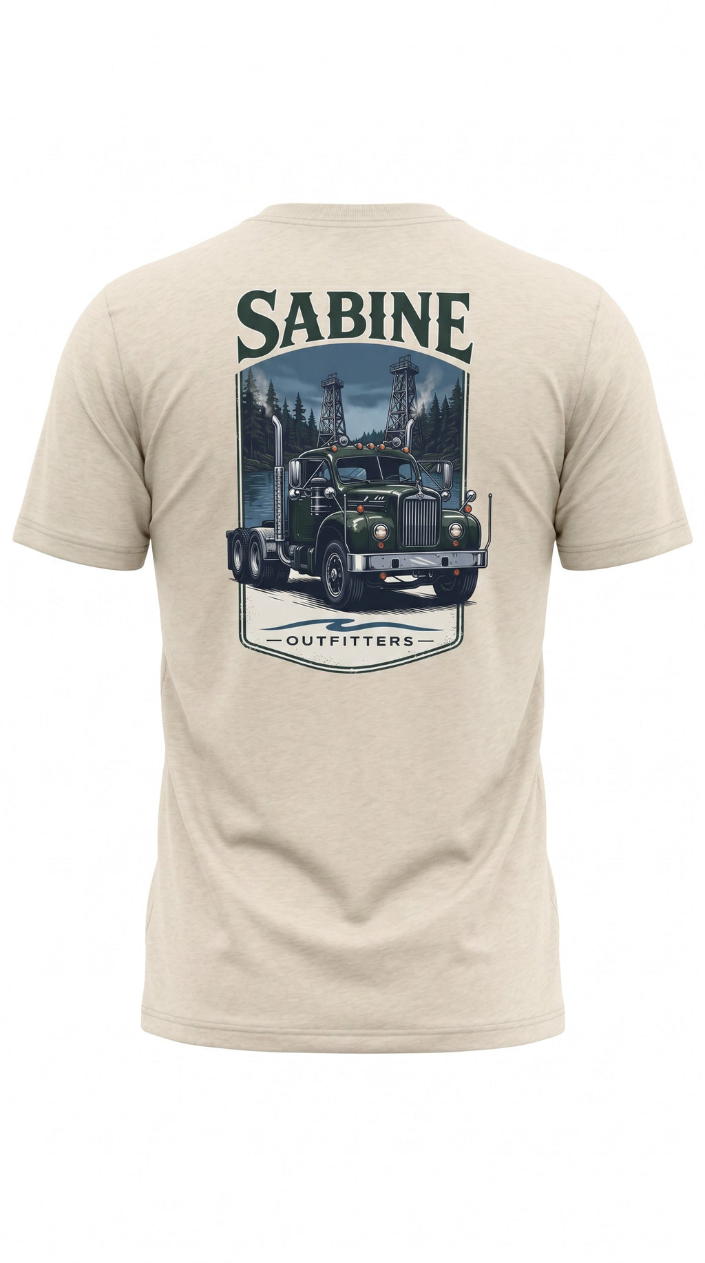 Sabine Outfitters Papa's Mack Truck Tee - Heather Cream