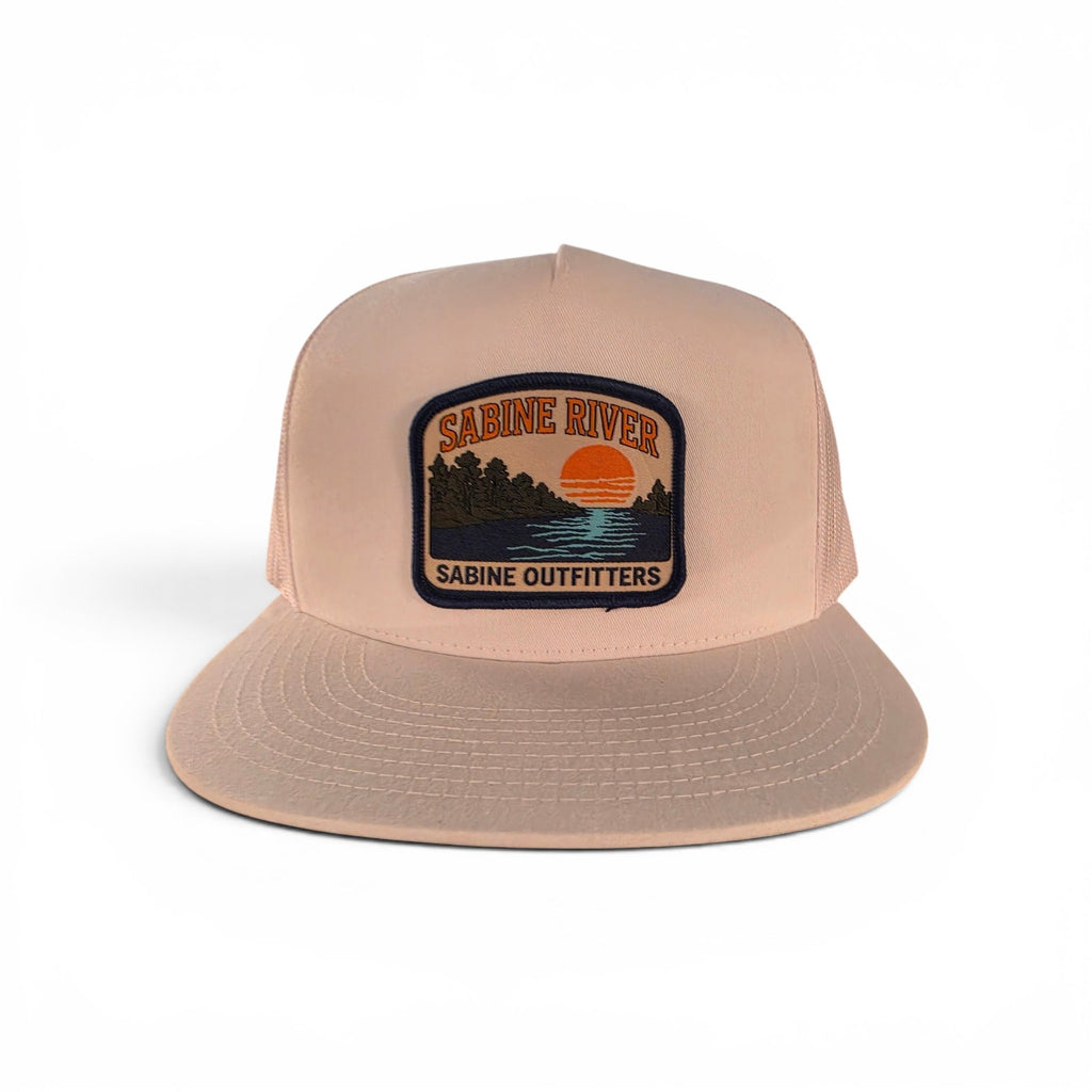 Sabine Outfitters Sabine River Flat Bill Trucker Hat – White
