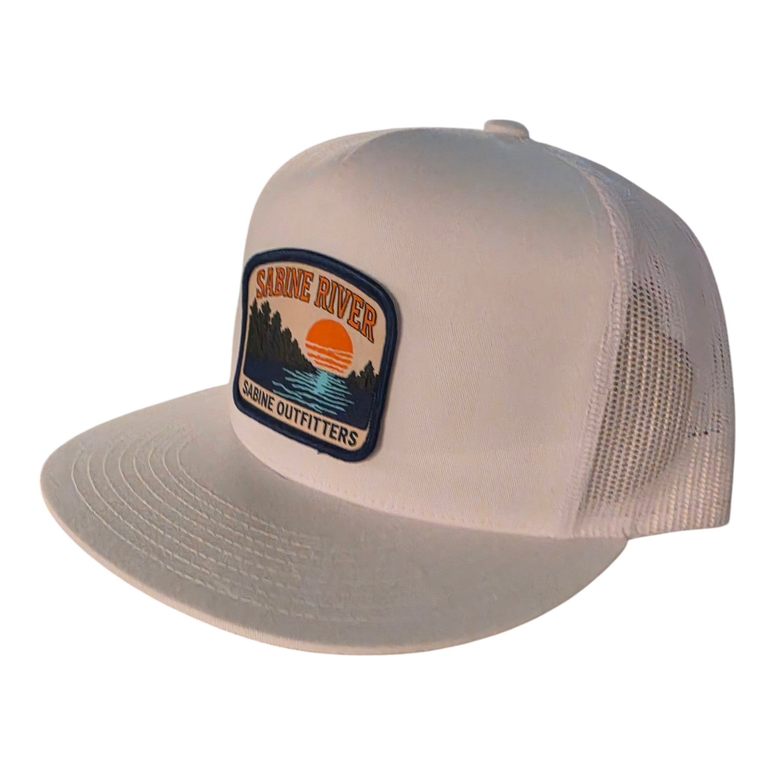 Sabine Outfitters Sabine River Flat Bill Trucker Hat – White
