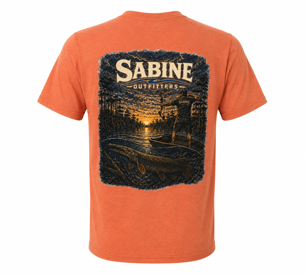 Bowfishing Tee- Orange Heather